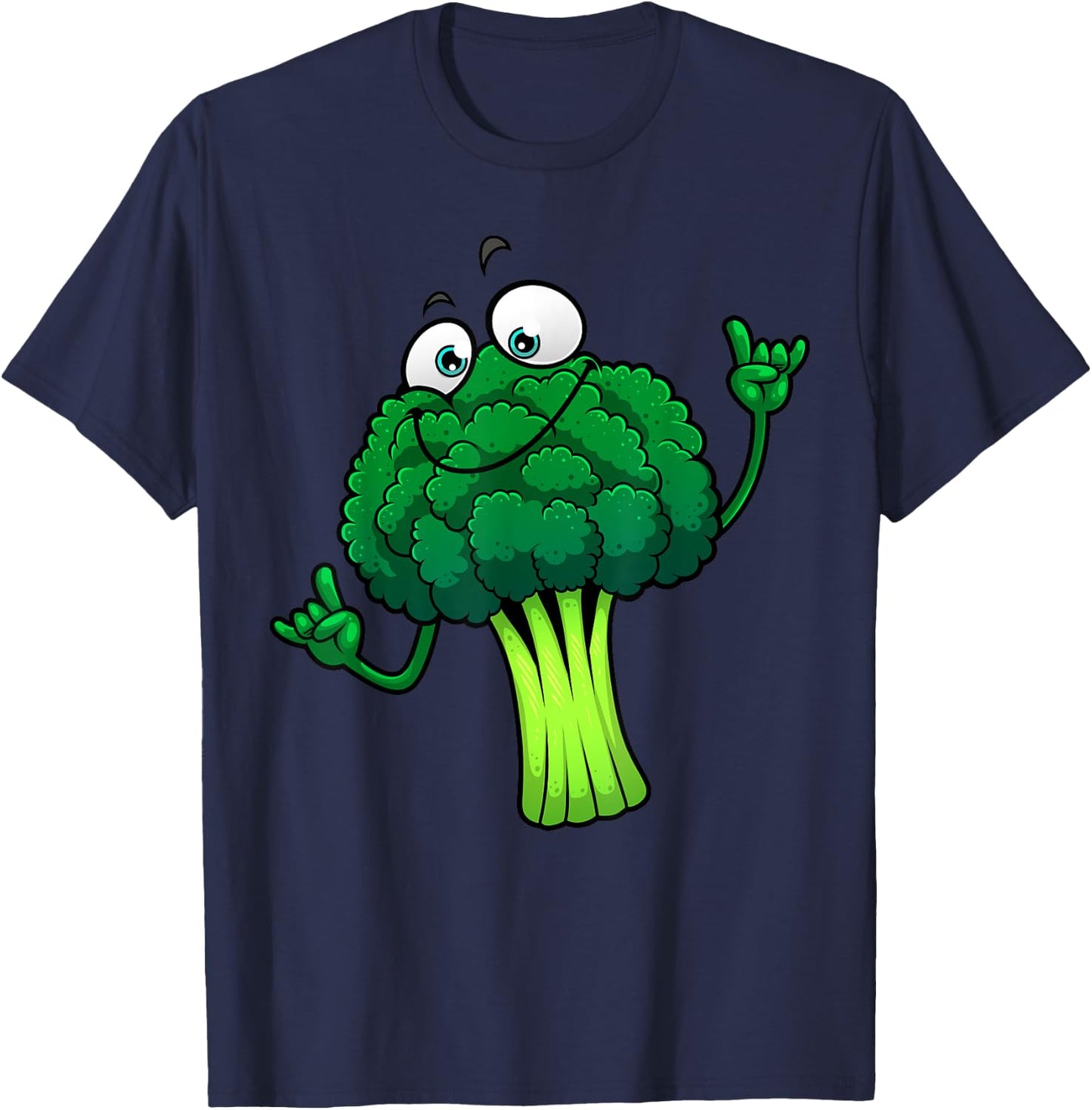 Funny Broccoli Lover Designs Women Vegetarian Foodie T-Shirt - T-Shirt | Navy