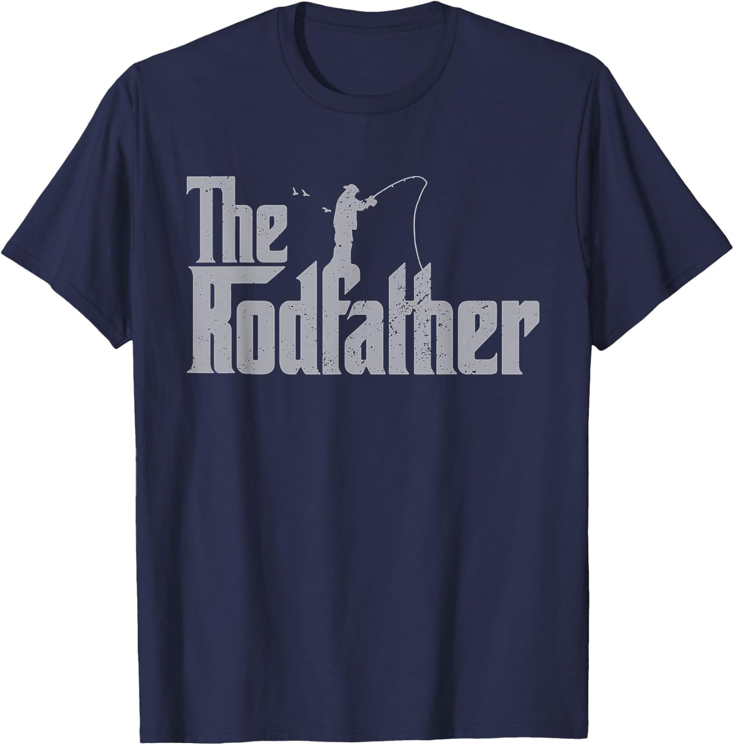 The Rodfather Funny Fishing Lover Rod Fish Dad Fisherman T-Shirt - T-Shirt | Navy
