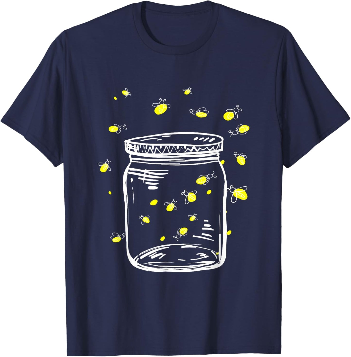 Fireflies in Glas Jar Fireflies I Firefly Insects T-Shirt - T-Shirt | Navy