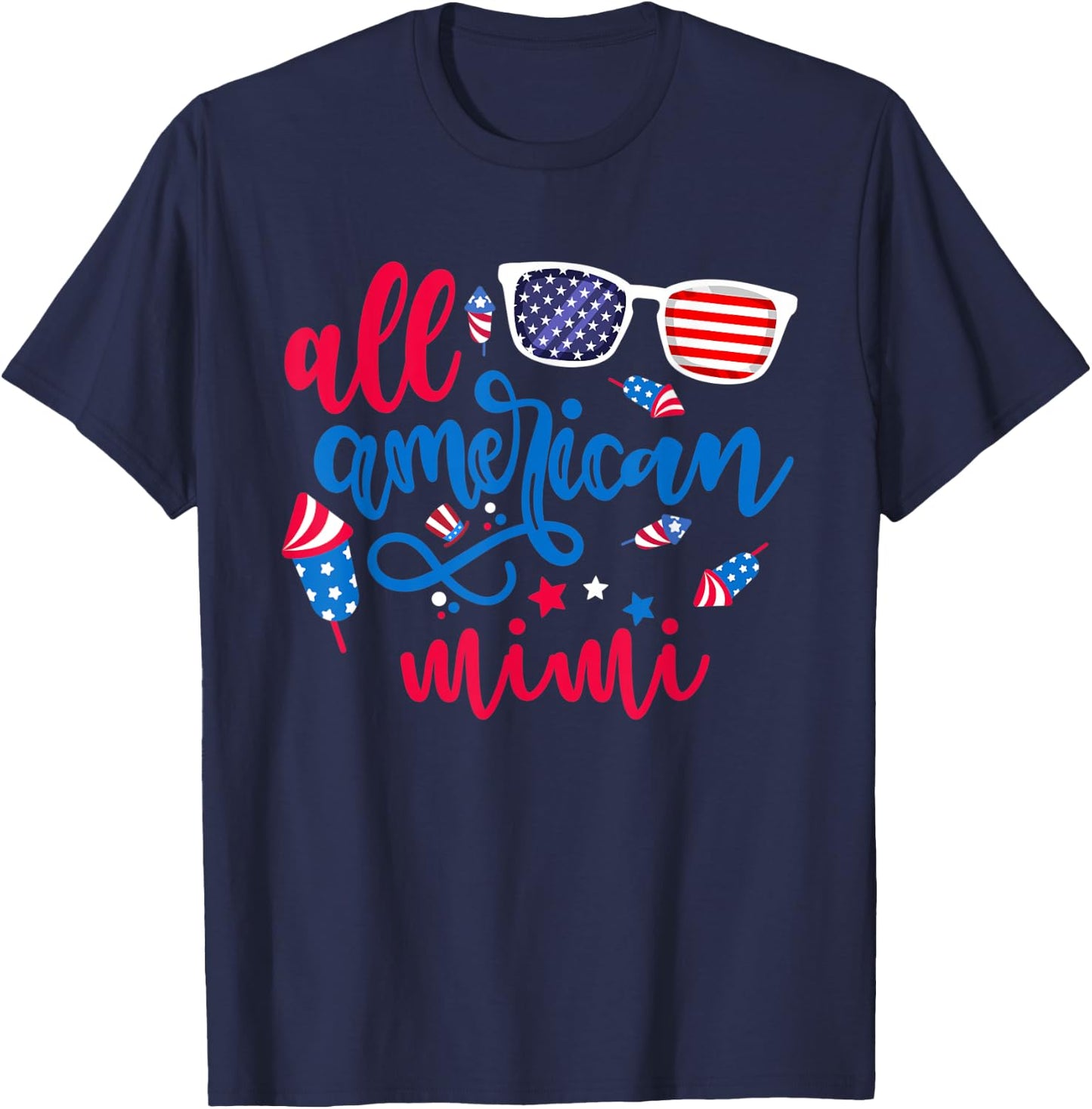 All American Mimi 4th of July Grandma Mama Patriotic Women T-Shirt - T-Shirt | Navy