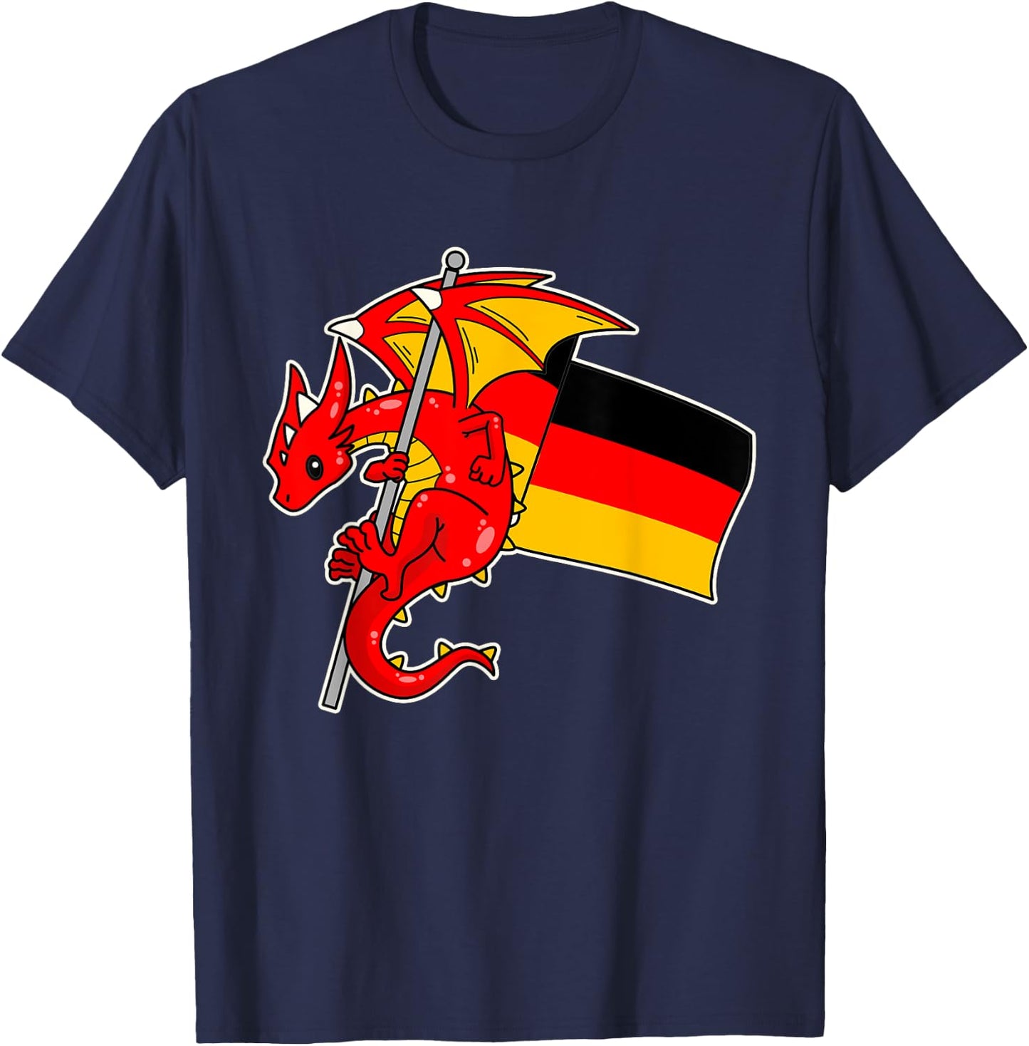 Epic Dragon With Germany Flag - German T-Shirt - T-Shirt | Navy