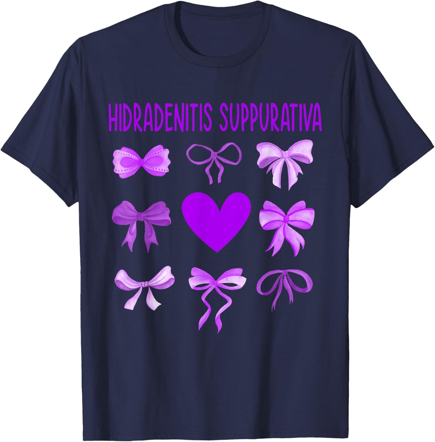 Hidradenitis Suppurativa Awareness Ribbon Gift, Support Hidr T-Shirt - T-Shirt | Navy