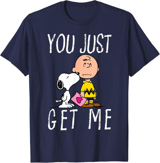 Peanuts Charlie Brown and Snoopy You Just Get Me T-Shirt - T-Shirt | Navy
