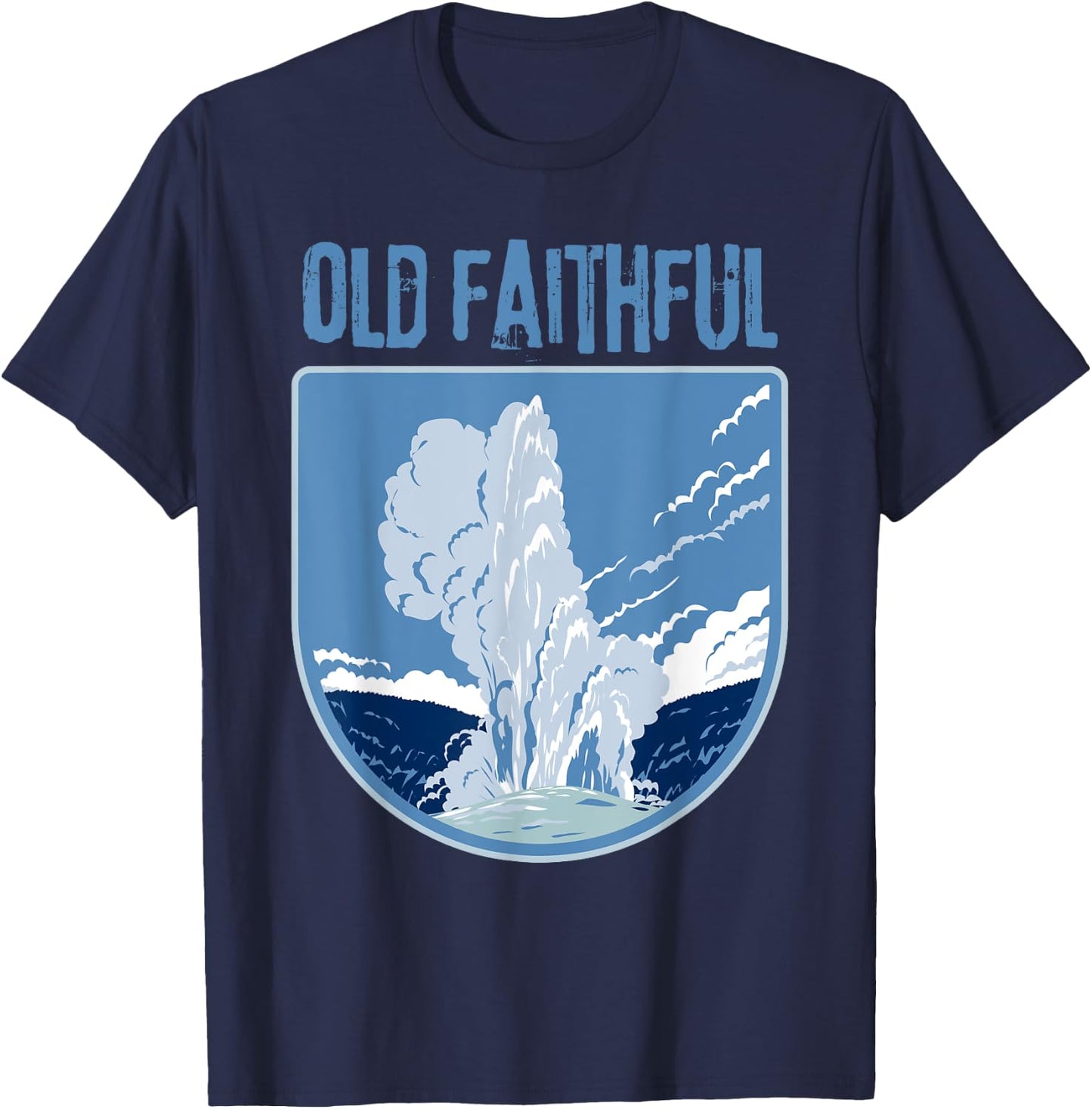 Old Faithful Yellowstone Geyser T-Shirt - T-Shirt | Navy