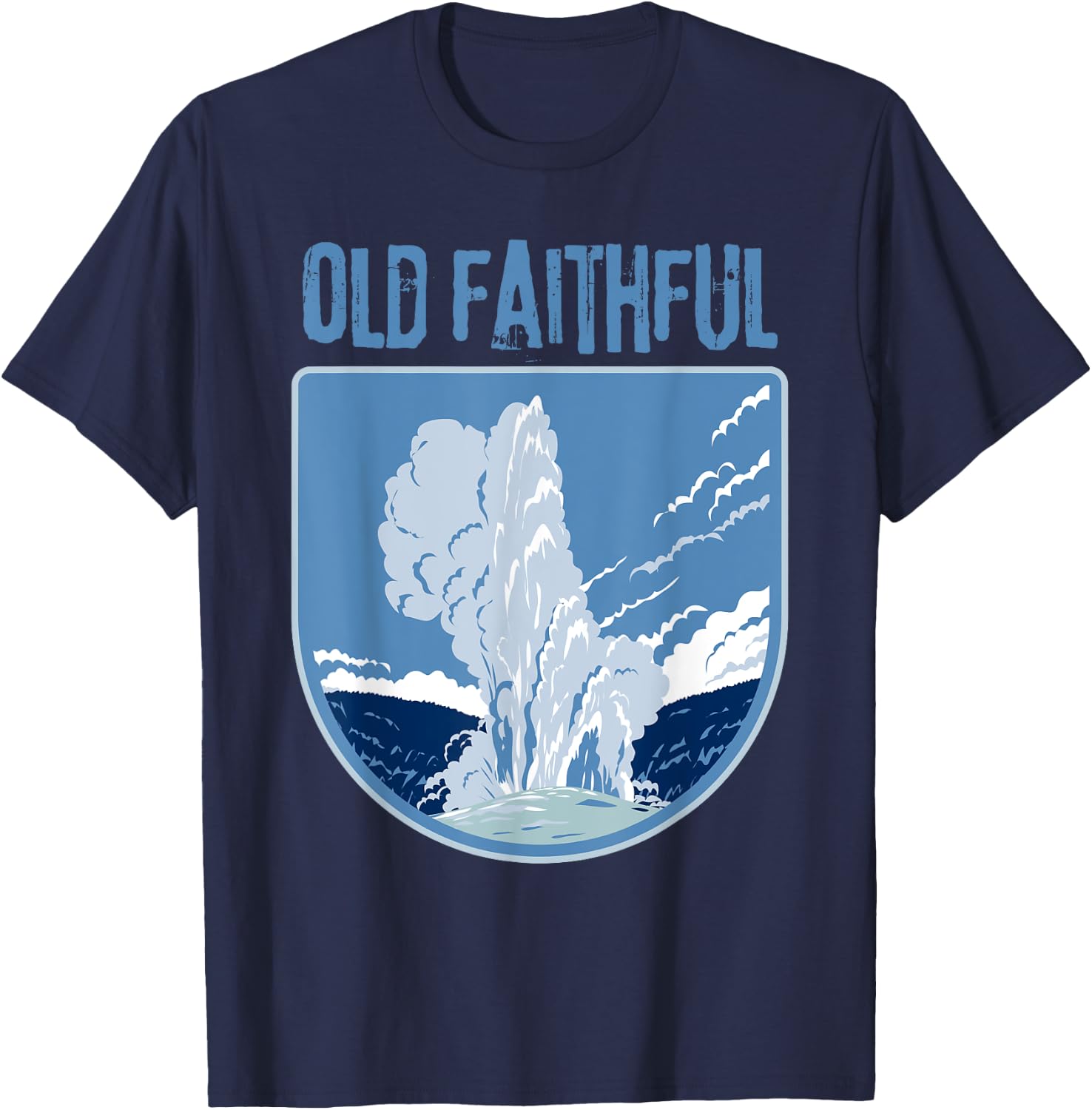 Old Faithful Yellowstone Geyser T-Shirt - T-Shirt | Navy