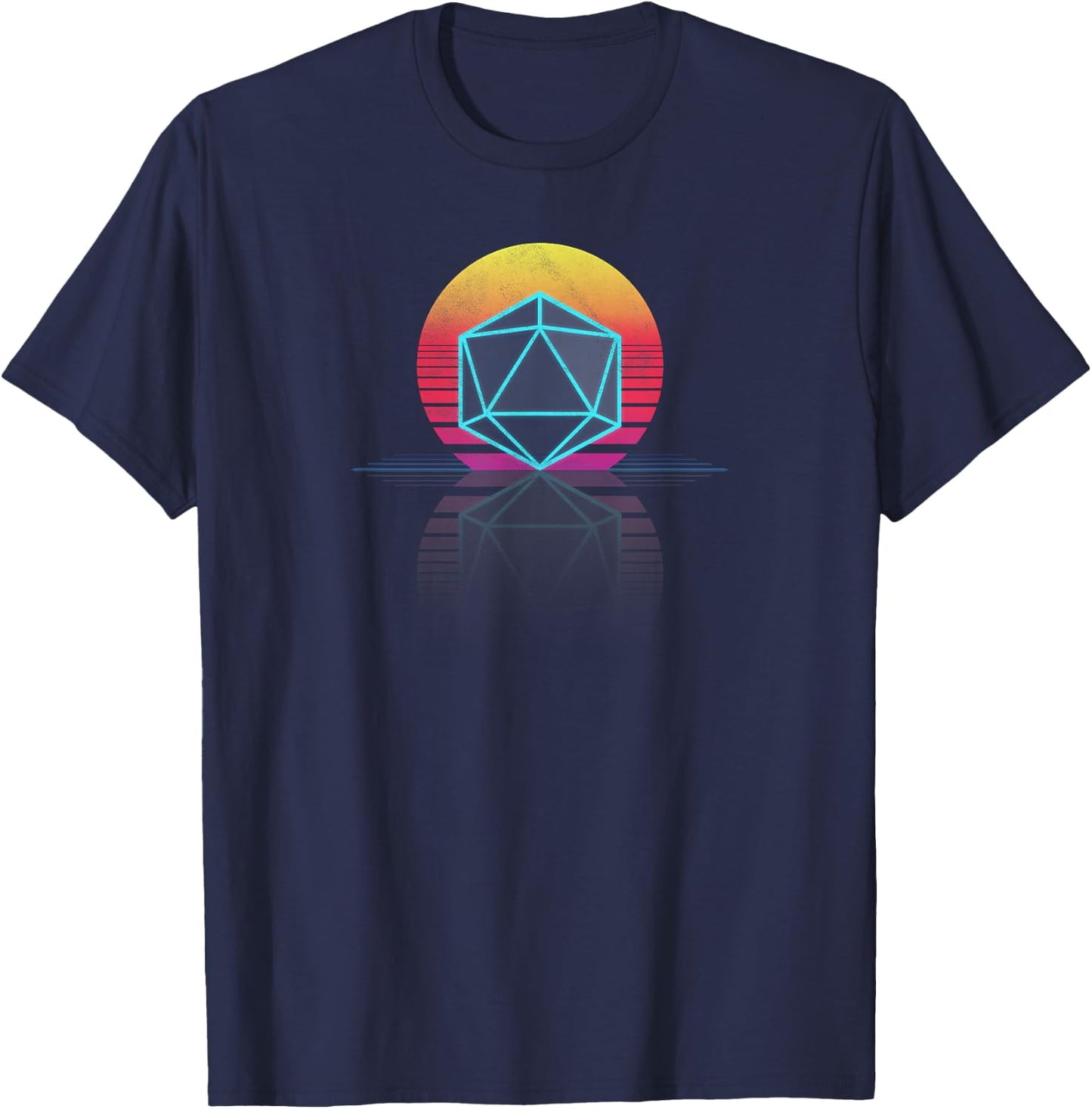 80s 90s Retro Old School Gamer Geek Dice Gaming RPG T-Shirt - T-Shirt | Navy