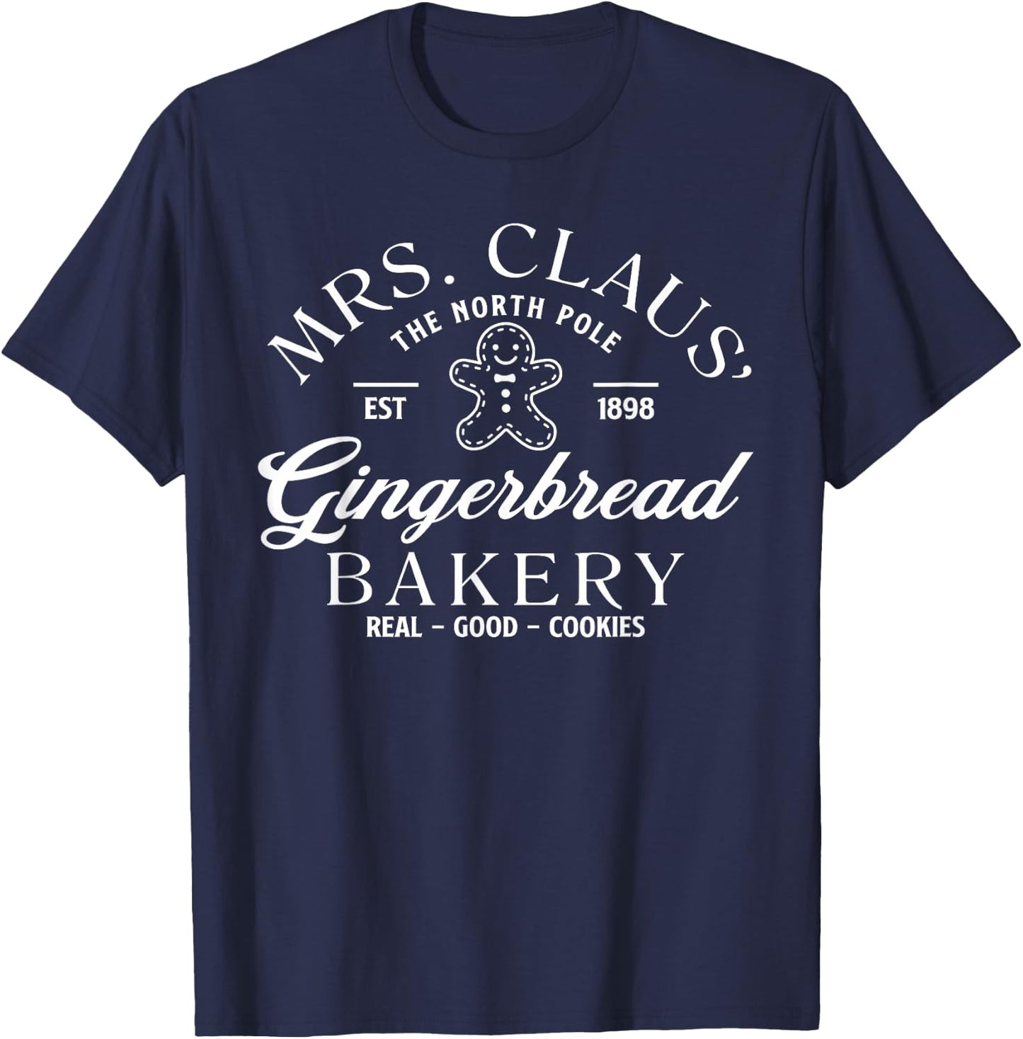 Mrs Claus Gingerbread Bakery Christmas Women T-Shirt - T-Shirt | Navy