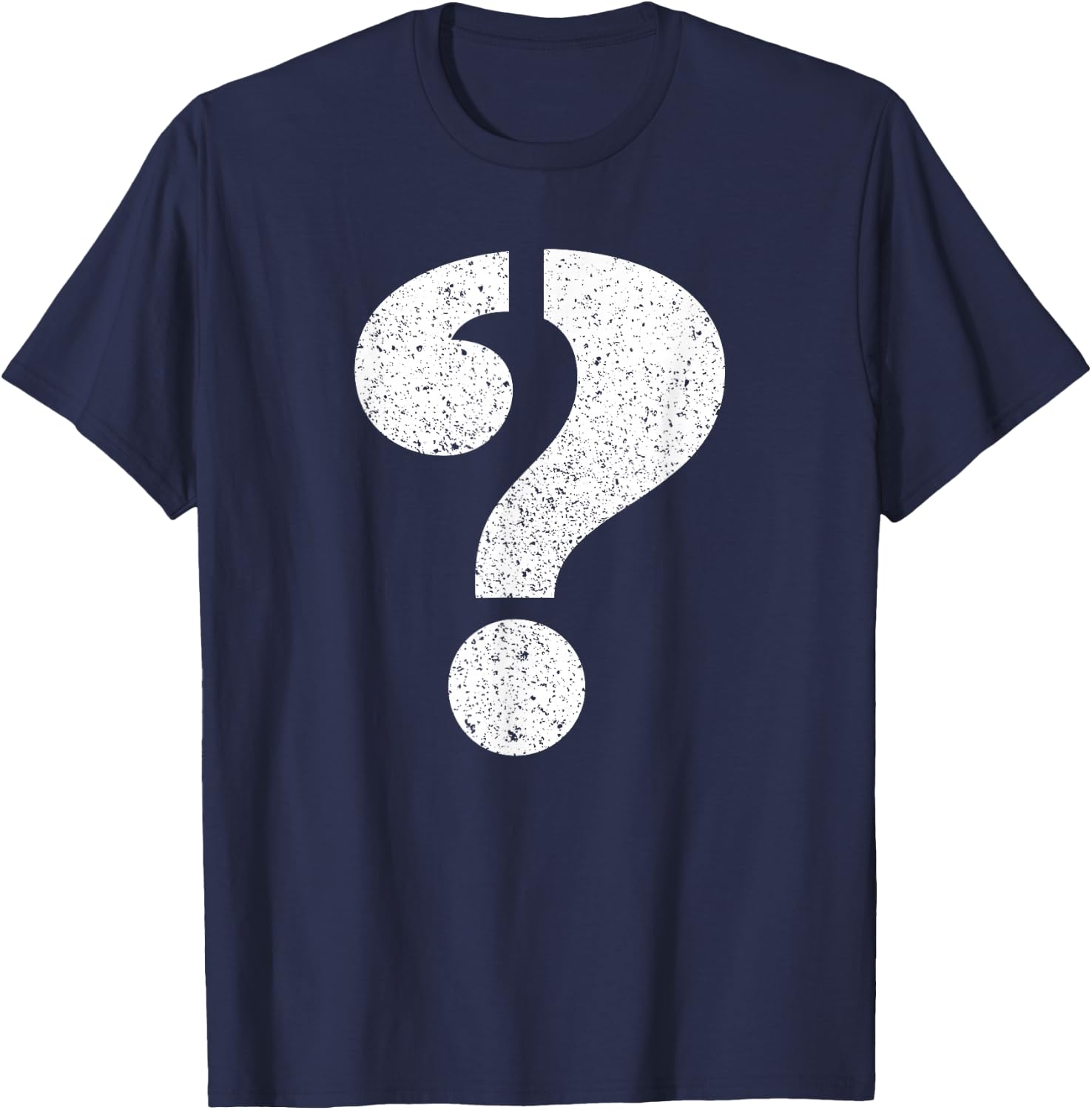 Question Mark Stenciled - Punctuation Funny T-Shirt - T-Shirt | Navy