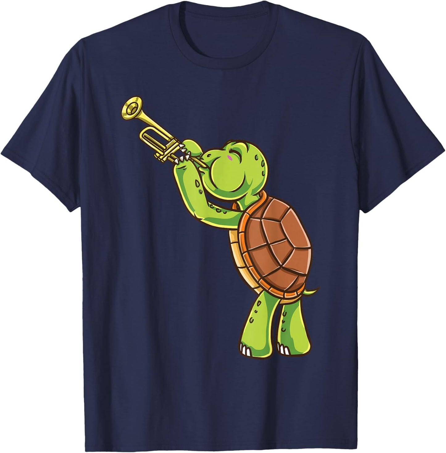 Turtle Playing Trumpet T-Shirt - T-Shirt | Navy