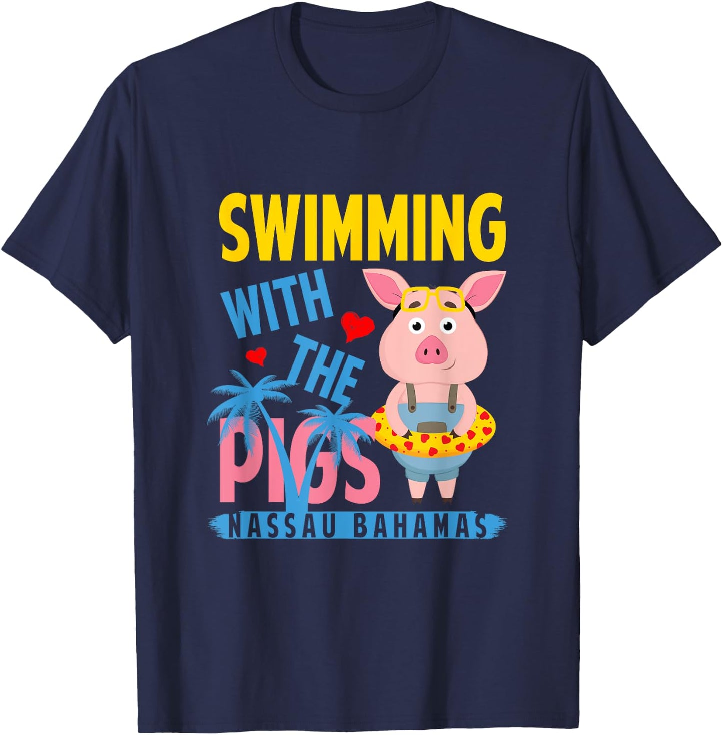 Swimming With The Pigs Nassau Bahamas Hello Summer Beach Women T-Shirt - T-Shirt | Navy