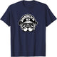 Brooklyn Spike Pug Black & White Retro Gift Black & White T-Shirt - T-Shirt | Navy