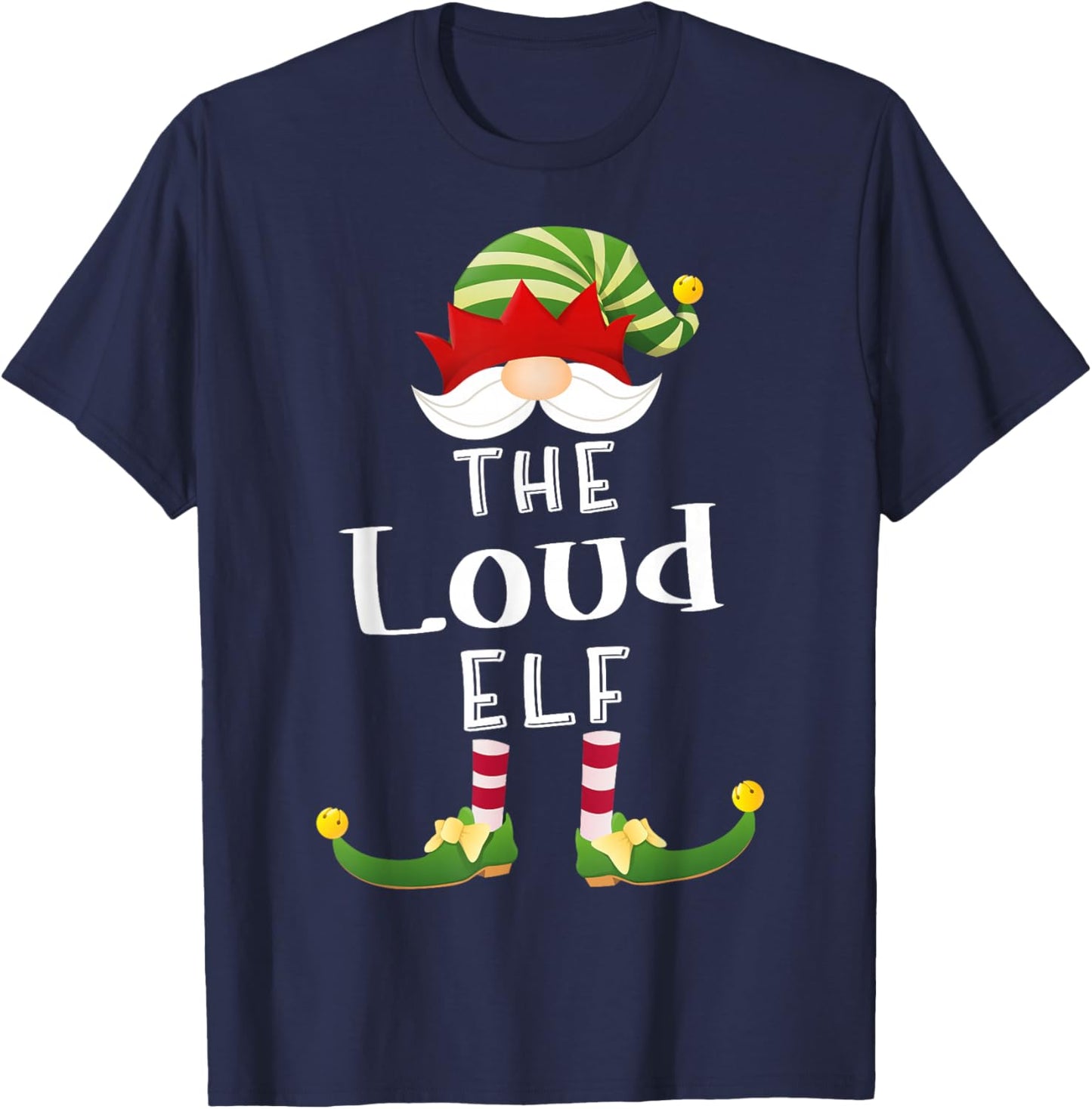 Loud Elf Group Christmas Funny Pajama Party T-Shirt - T-Shirt | Navy