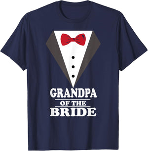 Grandpa Of The Bride Wedding Bachelor Bachelorette T-Shirt - T-Shirt | Navy