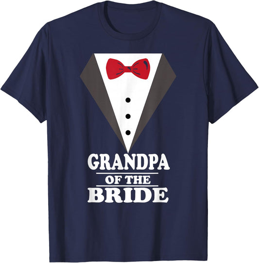 Grandpa Of The Bride Wedding Bachelor Bachelorette T-Shirt - T-Shirt | Navy