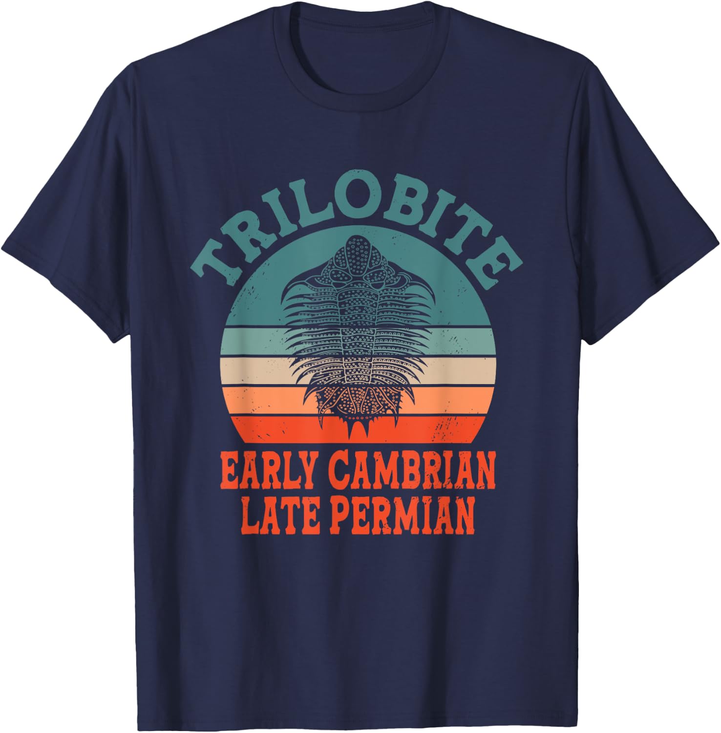 Trilobite Early Cambrian Late Permian Funny Paleontologist T-Shirt - T-Shirt | Navy