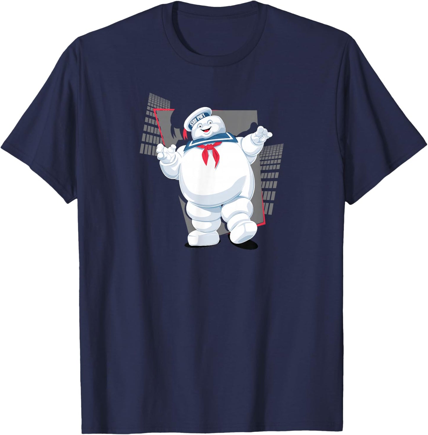 Ghostbusters Stay Puft Marshmallow Man Retro Movie T-Shirt - T-Shirt | Navy