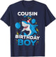 Cousin of The Birthday Boy Shark Ocean Theme Matching Family T-Shirt - T-Shirt | Navy
