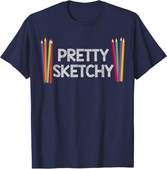 Cool Pencil Artist Art Women Drawing Sketch Painter T-Shirt - T-Shirt | Navy