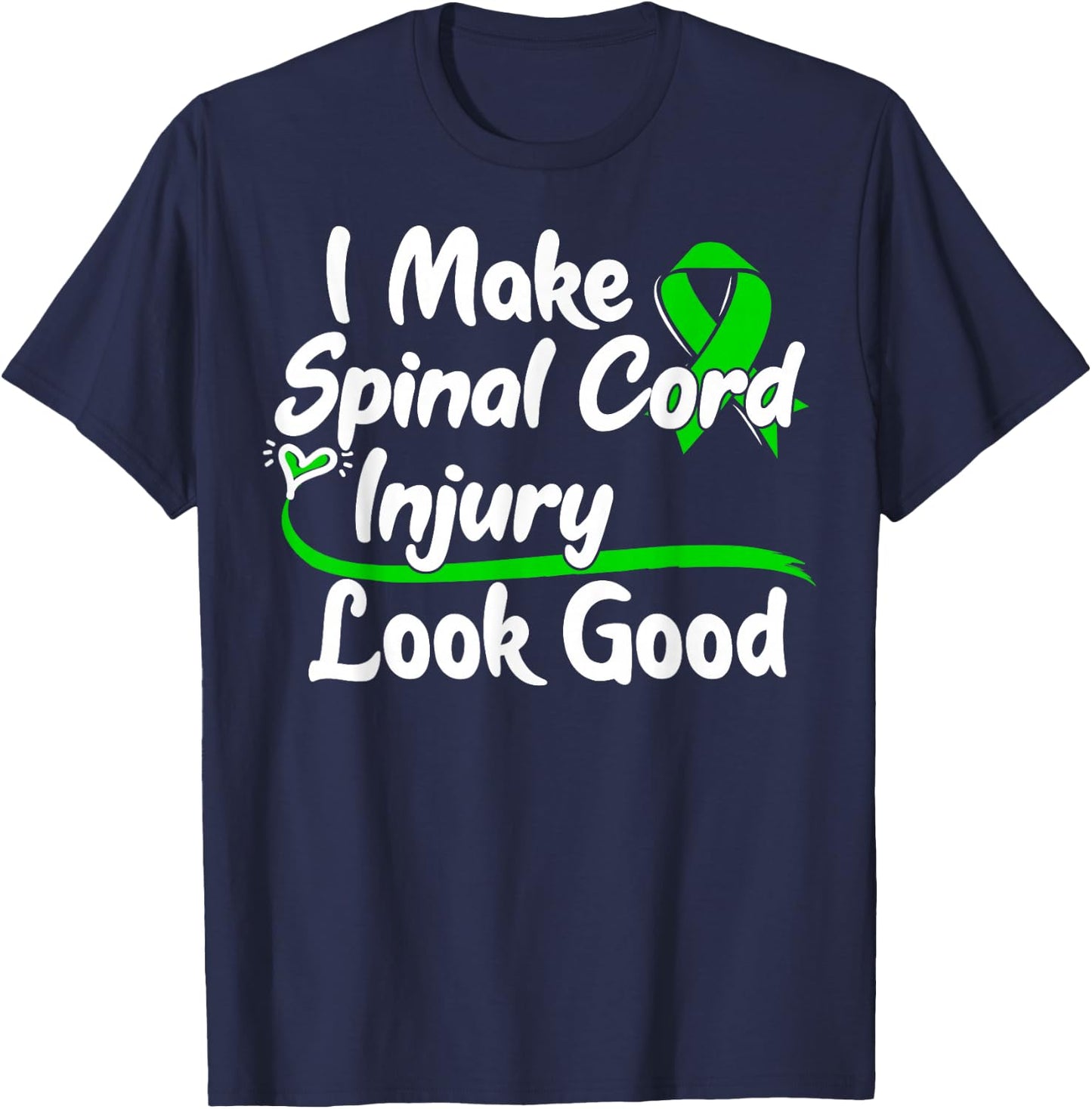 SCI Gift Spinal Cord Injury Awareness Ribbon T-Shirt - T-Shirt | Navy