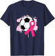 Breast Cancer Awareness Soccer Ball Pink Ribbon T-Shirt - T-Shirt | Navy