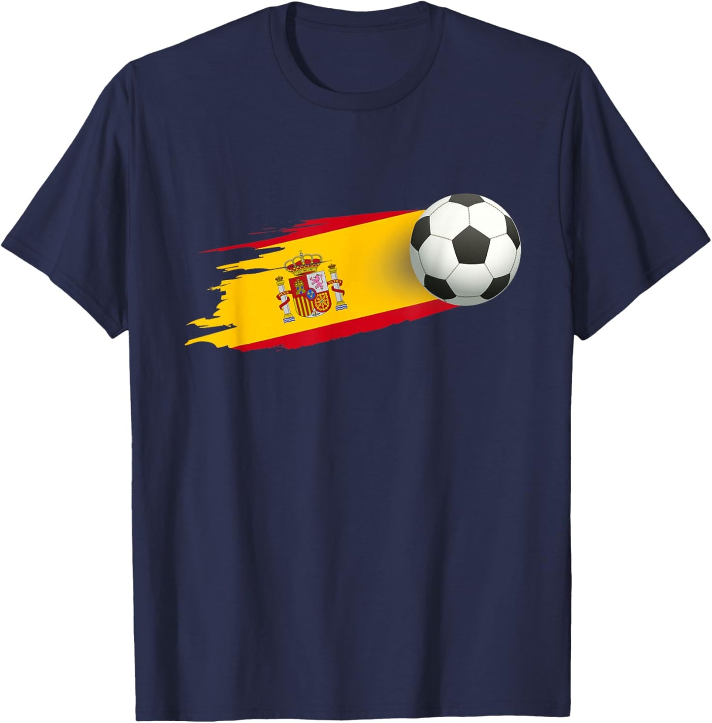 Spain Soccer Ball Spain Flag Jersey - Spanish Football Fan T-Shirt - T-Shirt | Navy