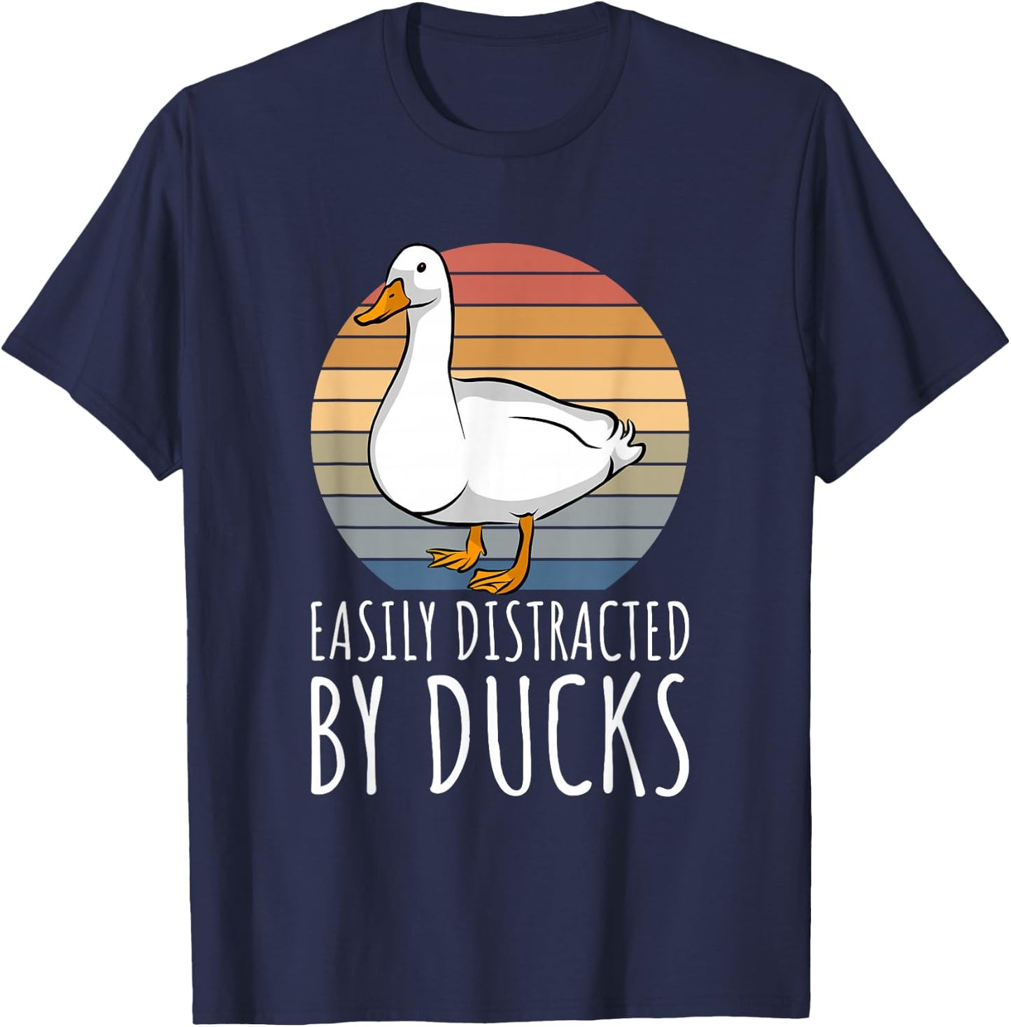 Duck - Easily Distracted By Ducks T-Shirt - T-Shirt | Navy