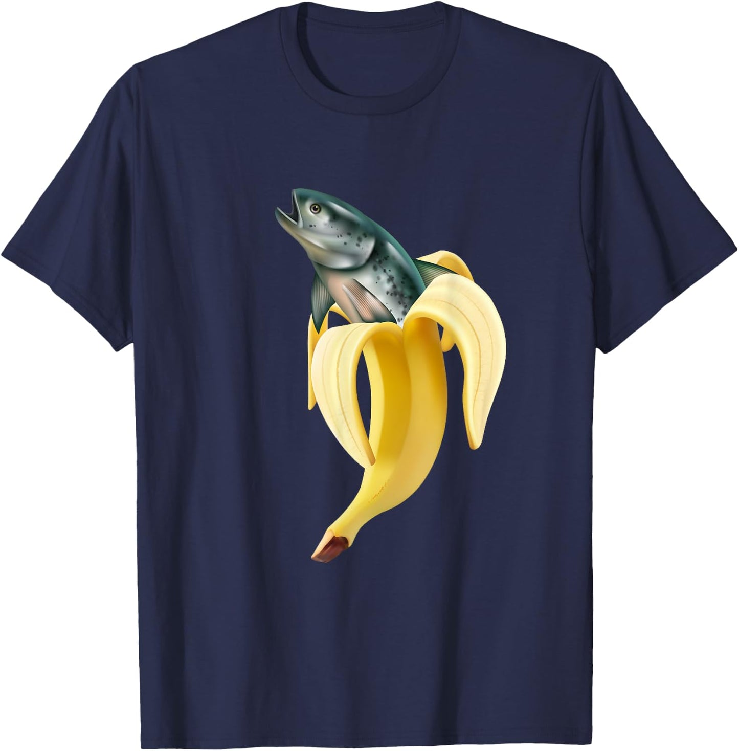 Fish In Banana Funny Fishing Fisherman Angler Fishing T-Shirt - T-Shirt | Navy