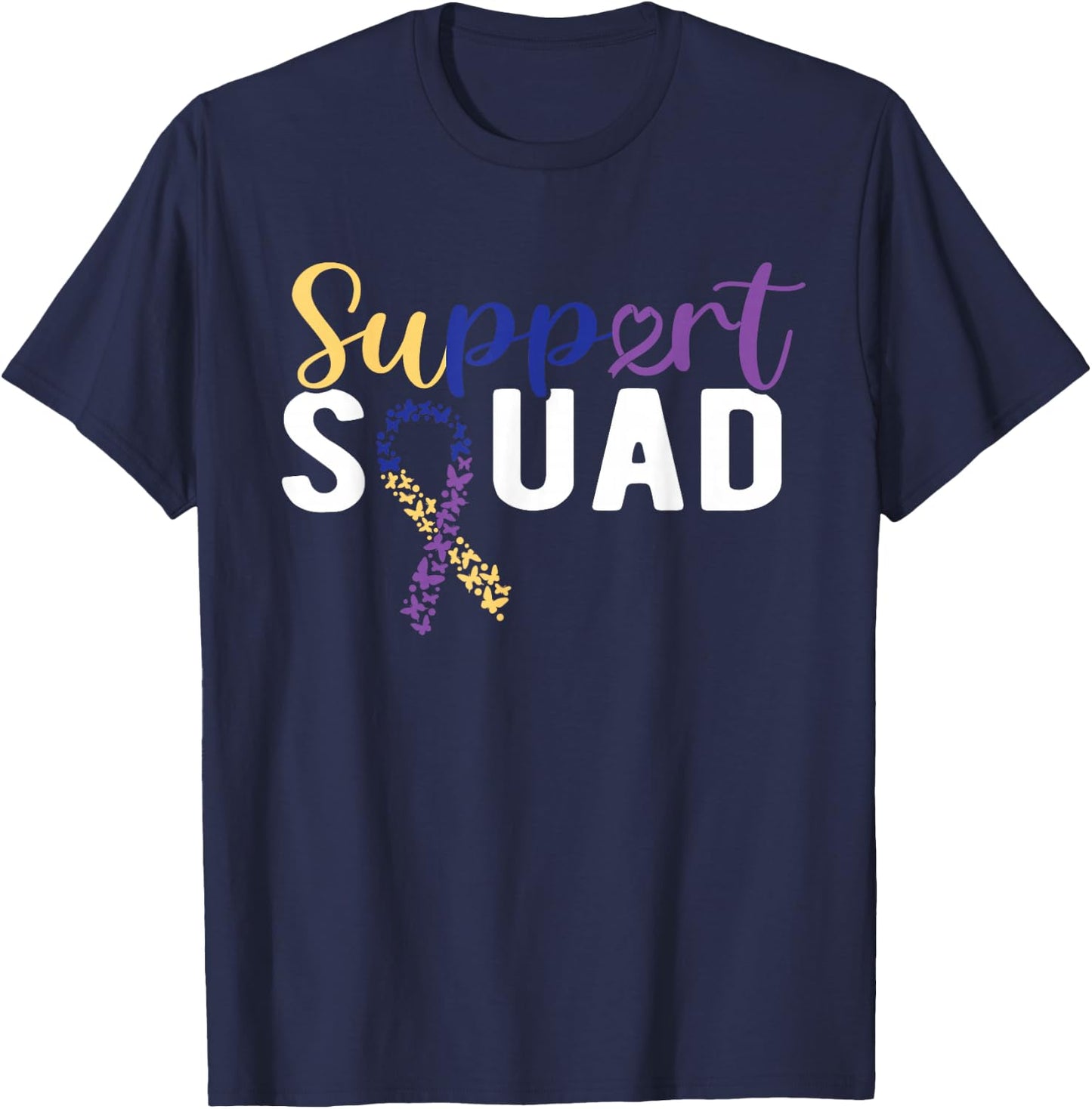 Support Squad Bladder Cancer Awareness T-Shirt - T-Shirt | Navy