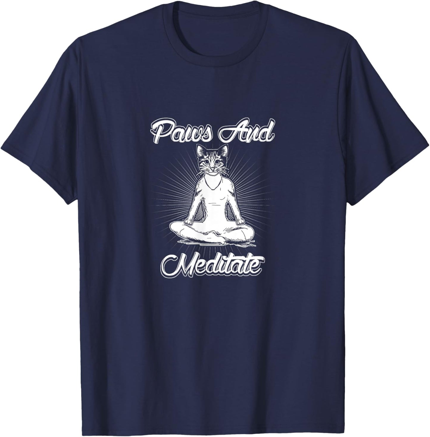 Paws And Meditate T-Shirt - T-Shirt | Navy