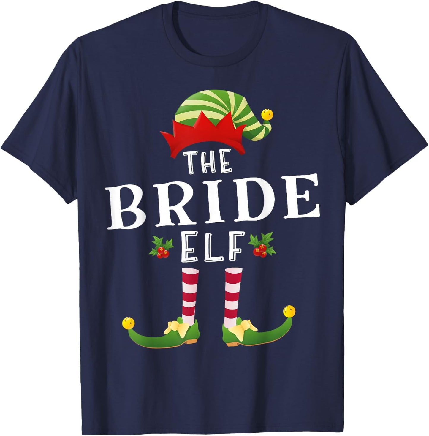 The Bride Elf Christmas Matching Pajama T-Shirt - T-Shirt | Navy
