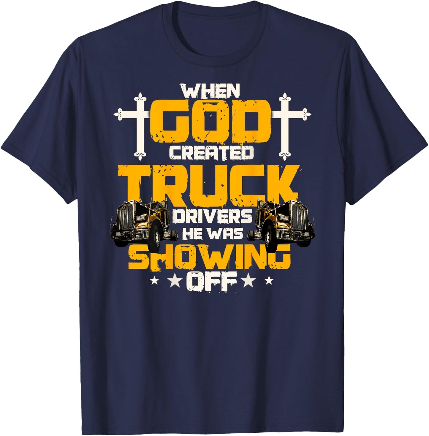 Trucker Gifts Design On Back Of Clothing T-Shirt - T-Shirt | Navy