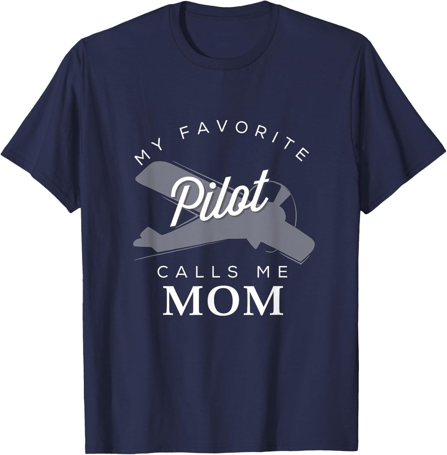 Mom Mother Son Daughter Airplane Pilot T Shirt Birth Day T-Shirt - T-Shirt | Navy