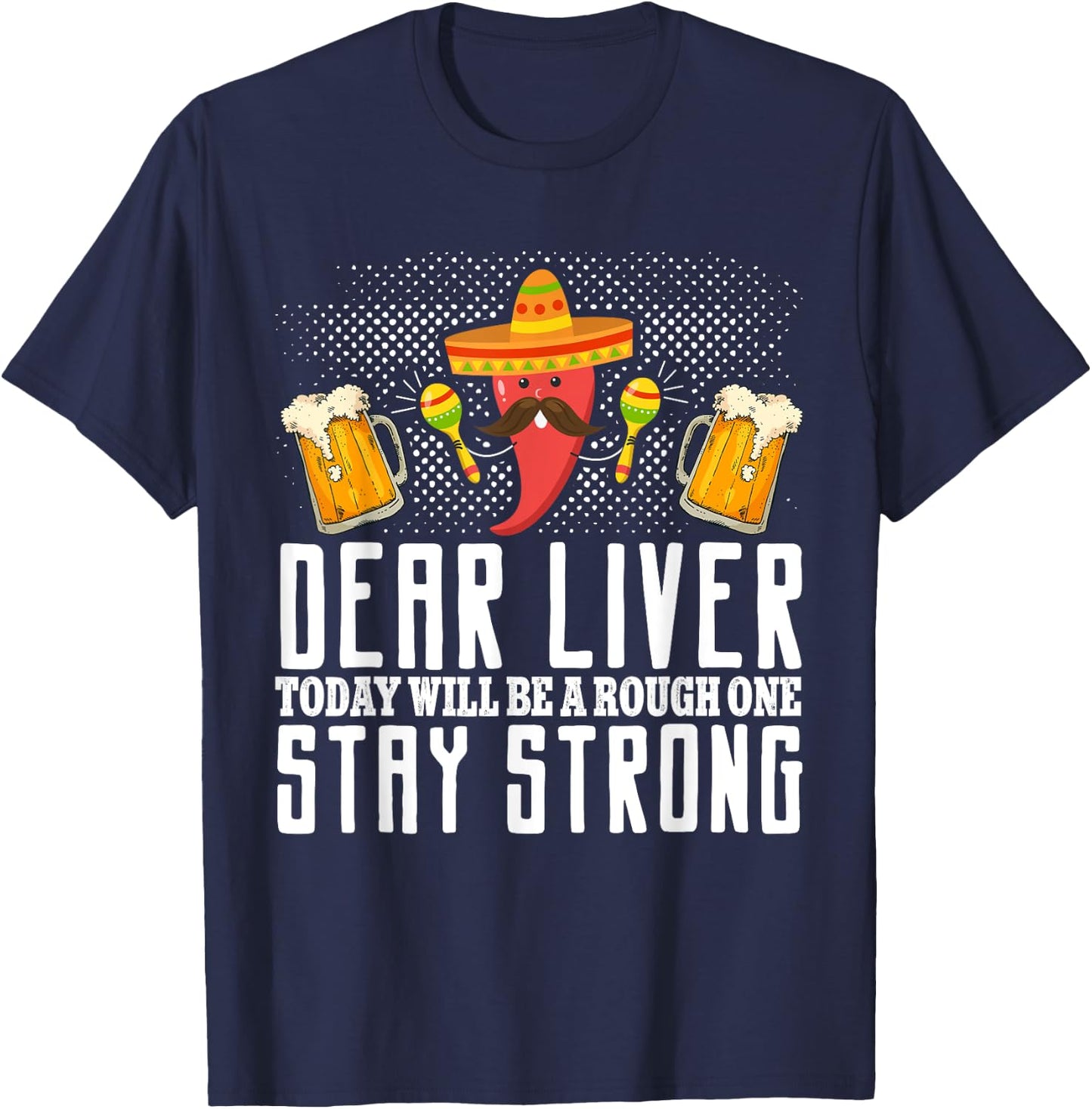 Cinco de Mayo Beer Sugar Skull Mexican Fiesta Drinking Party T-Shirt - T-Shirt | Navy