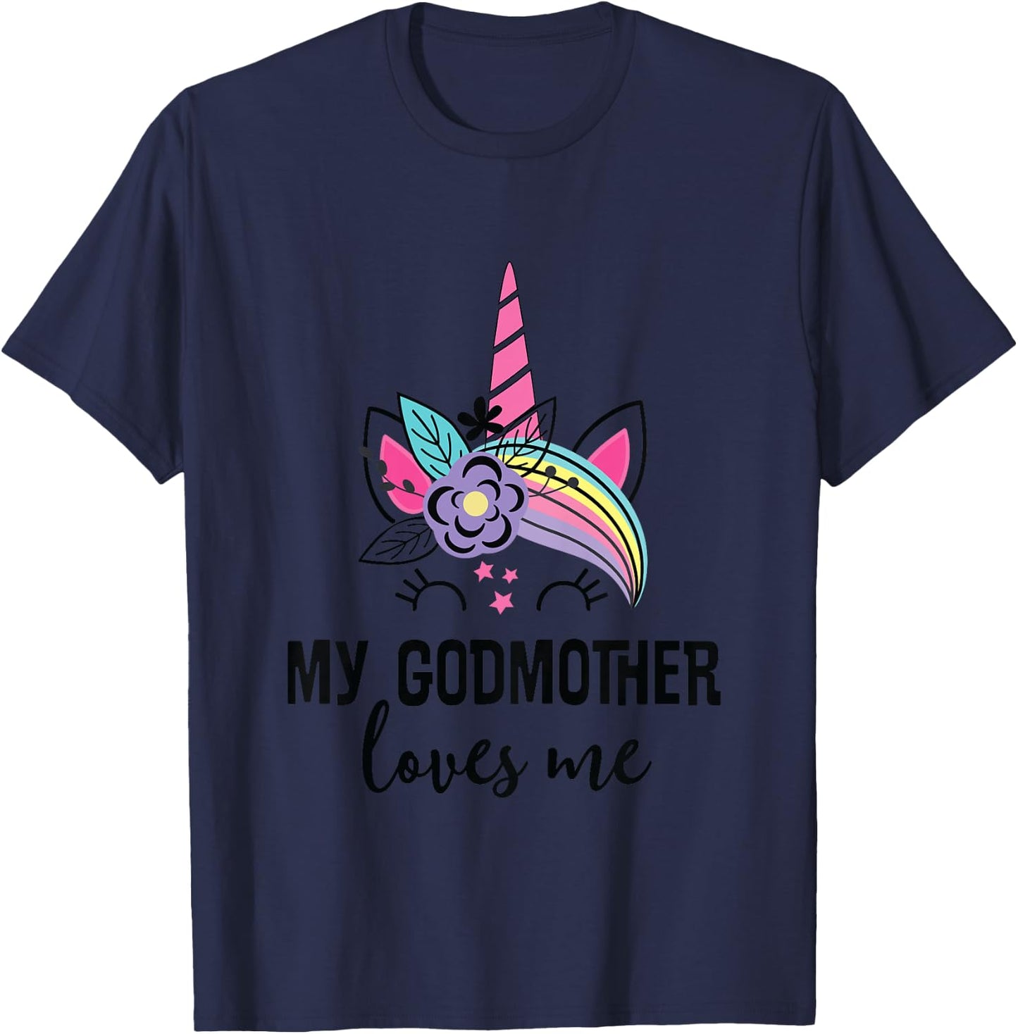 Kids My Godmother Loves Me Goddaughter Unicorn T-Shirt - T-Shirt | Navy