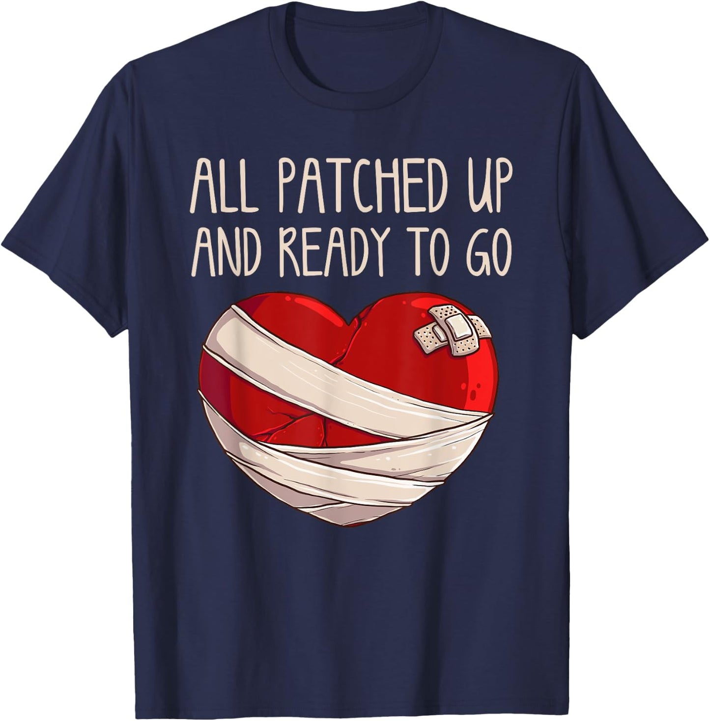 Cool Open Heart Surgery Art Women Recovery Survivor T-Shirt - T-Shirt | Navy