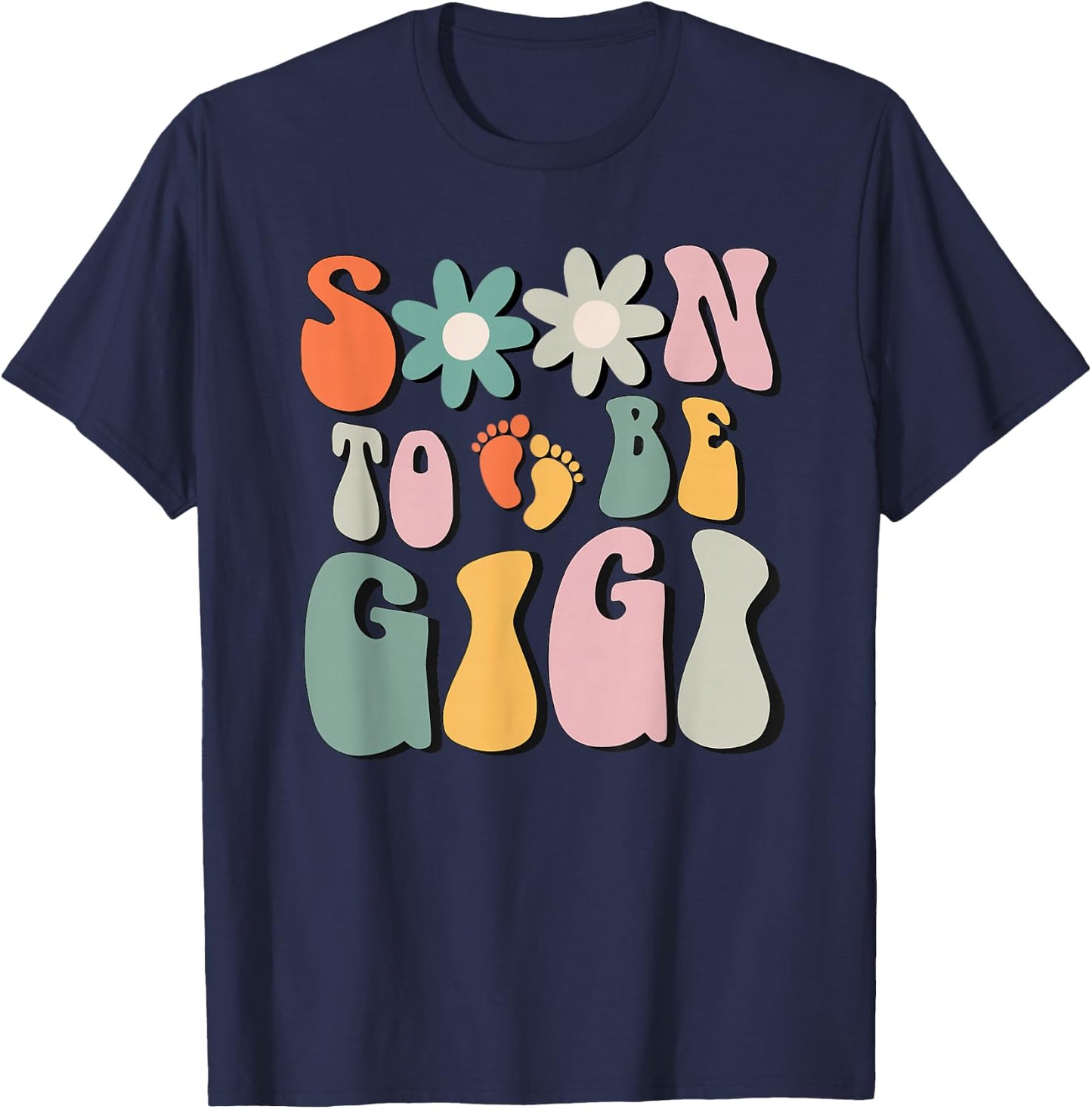 Soon To Be Gigi Gifts Pregnancy Announcement Grandma To Be T-Shirt - T-Shirt | Navy