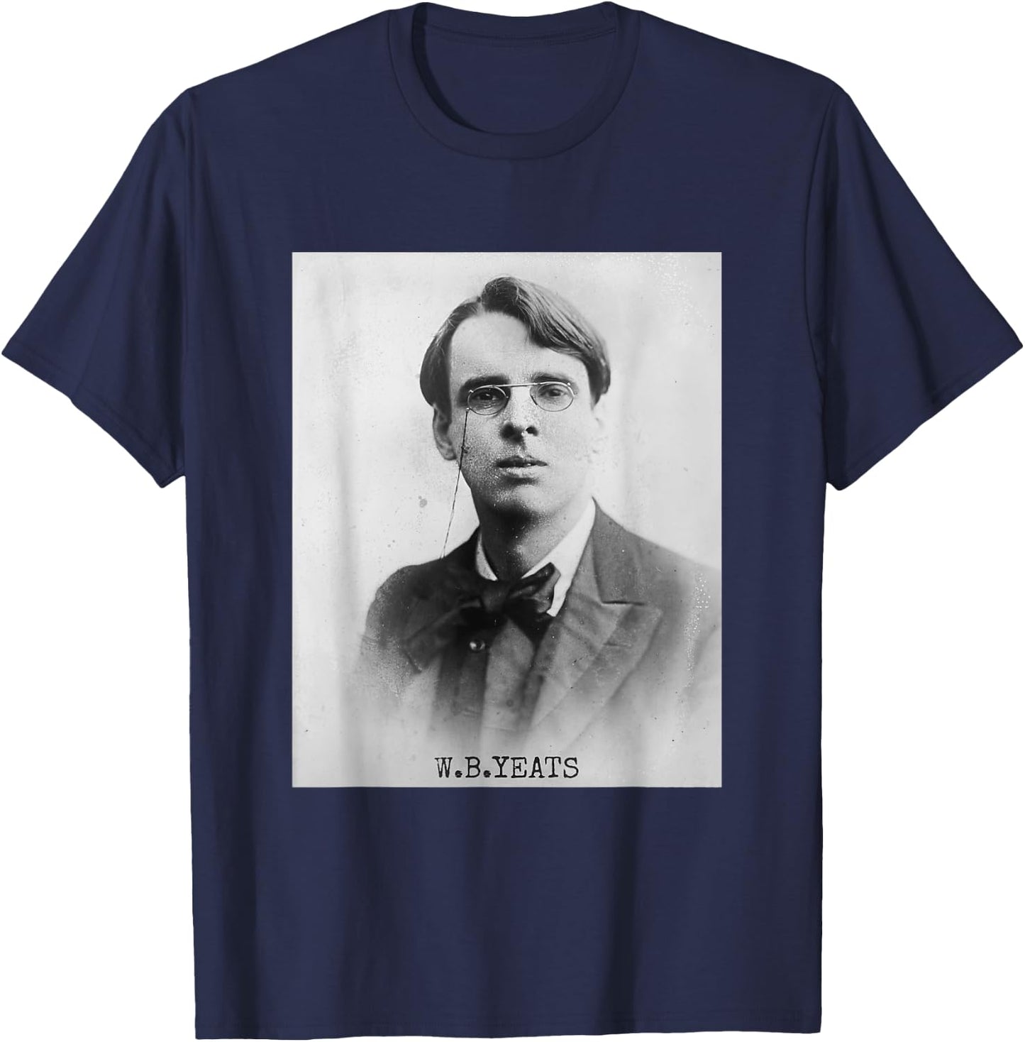 William Butler Yeats Irish Poet Portrait T-Shirt - T-Shirt | Navy