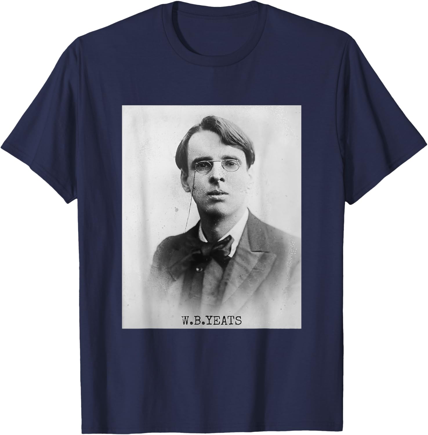 William Butler Yeats Irish Poet Portrait T-Shirt - T-Shirt | Navy