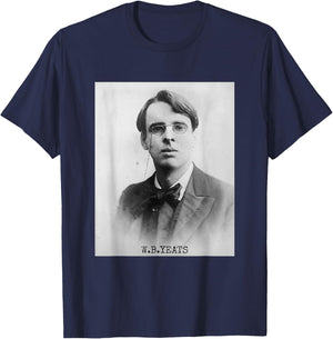 William Butler Yeats Irish Poet Portrait T-Shirt - T-Shirt | Navy
