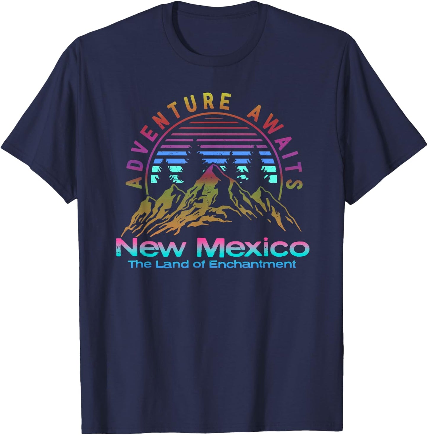 New Mexico State Retro Vintage Outdoors & NM Mountains T-Shirt - T-Shirt | Navy