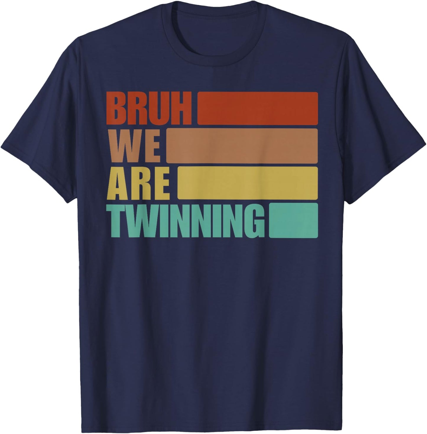 Bruh We are Twinning Boys Twin Day Spirit Week Matching Kids T-Shirt - T-Shirt | Navy