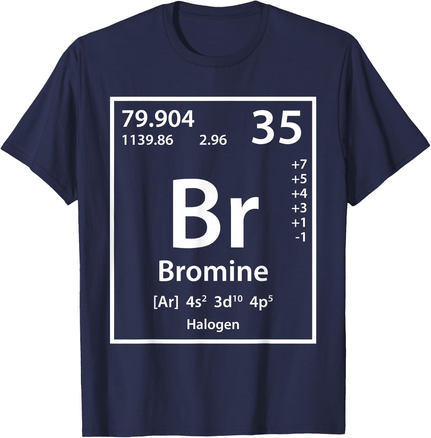 Bromine Element (white) T-Shirt - T-Shirt | Navy