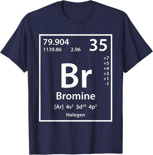 Bromine Element (white) T-Shirt - T-Shirt | Navy