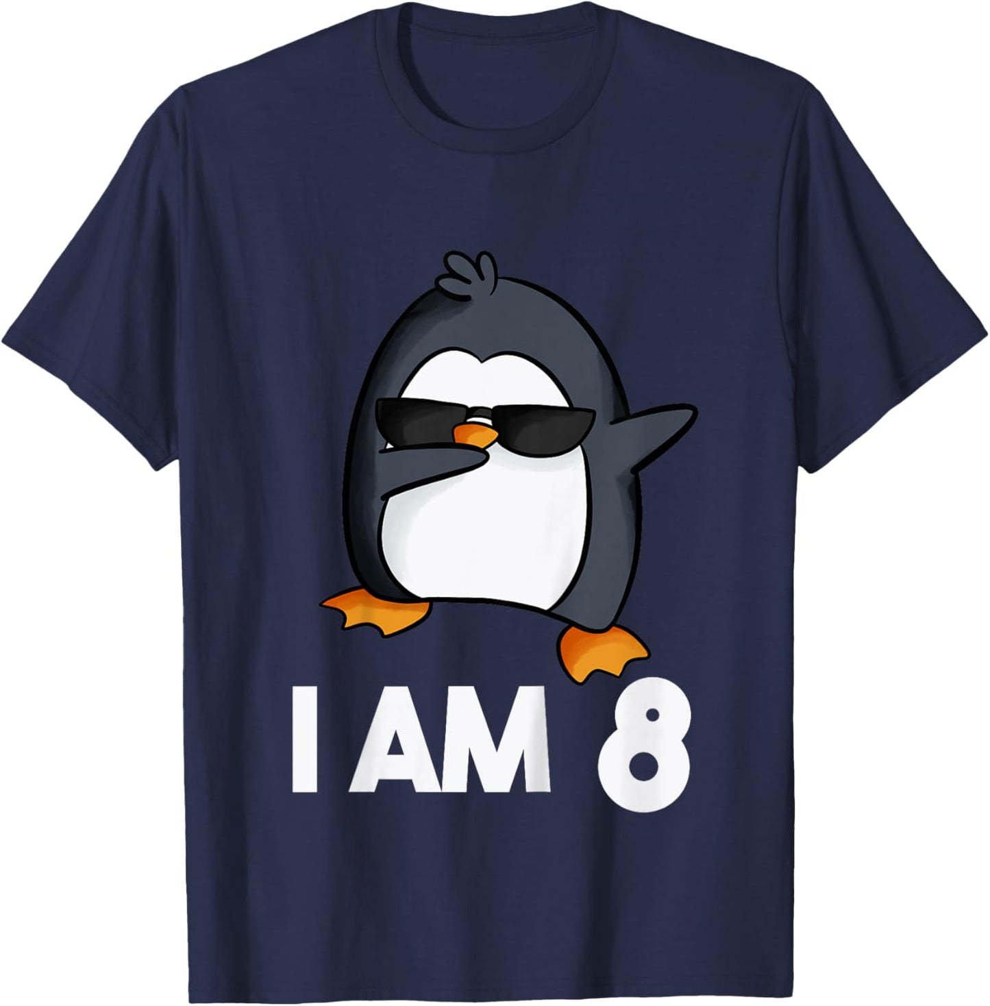Penguin Birthday Shirt 8 Years Old Birthday Outfit Kids T-Shirt - T-Shirt | Navy