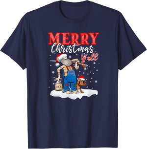 Merry Christmas Y'all, Country Christmas in the Mountains T-Shirt - T-Shirt | Navy