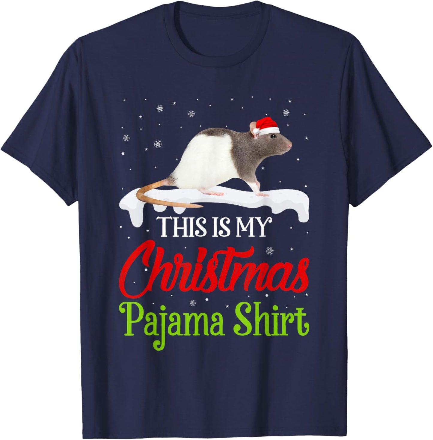 This Is My Christmas Pajama Shirt Rat Matching Family T-Shirt - T-Shirt | Navy