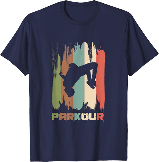 Vintage Parkour Freerunner Retro Rooftopping T-Shirt - T-Shirt | Navy