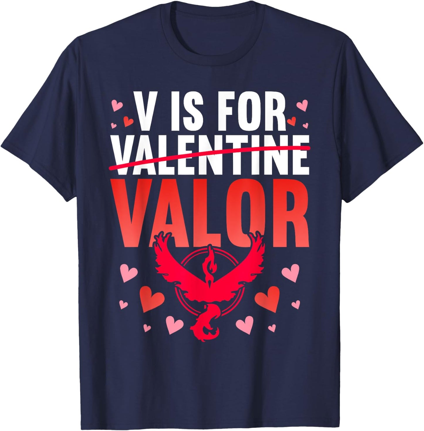 V Is For Valor Shirt Valentines Day Shirt For Boys Girl T-Shirt - T-Shirt | Navy