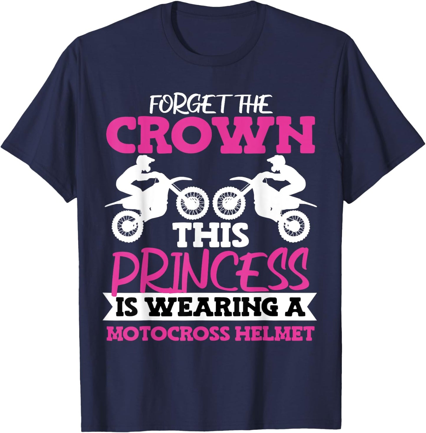 Motocross Dirt Bike Girl T-Shirt - T-Shirt | Navy