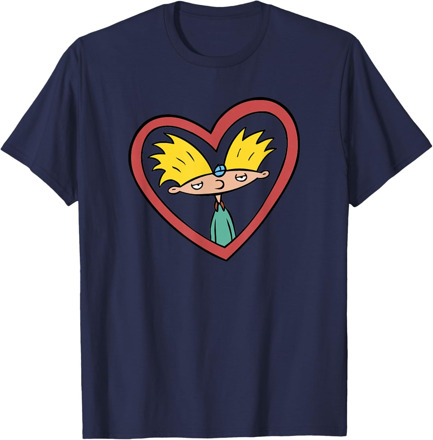 Hey Arnold! Red Heart Arnold T-Shirt - T-Shirt | Navy